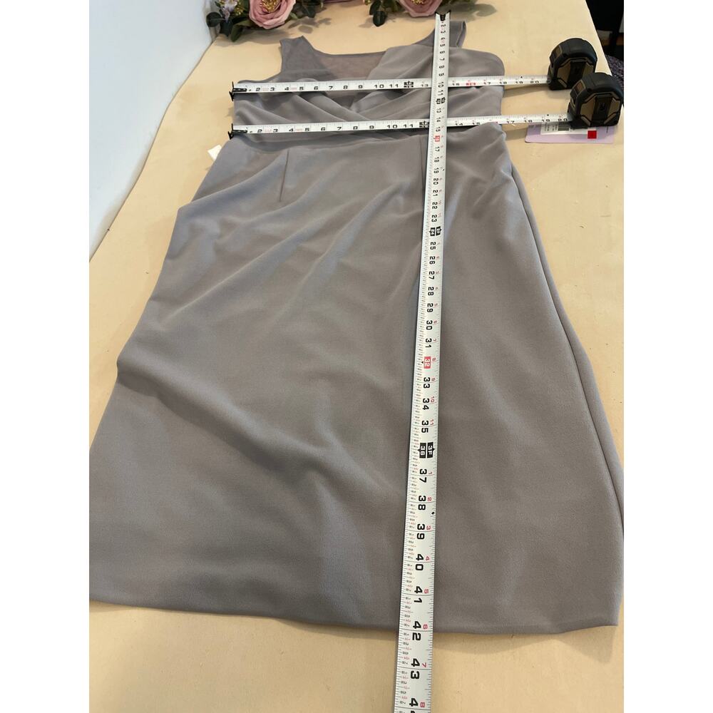 JS Collection Shift Dress Women's 12 Silver Scoop Neck Sleeveless Cocktail Party - Picture 11 of 11